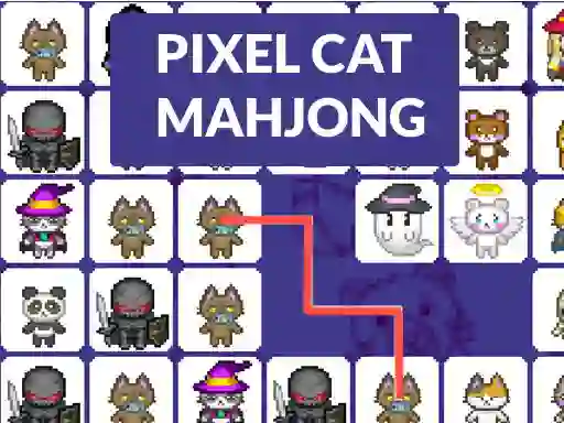 Žaidimas Pixel cat mahjong internete