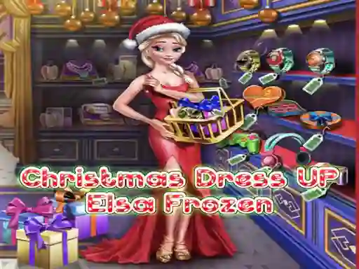 Žaidimas Elsa Frozen Christmas Dress up internete