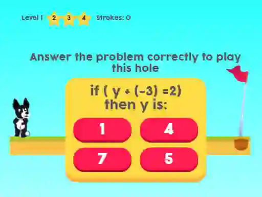 Žaidimas MathPup Golf 4 Algebra internete
