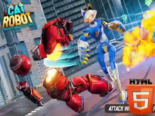 Žaidimas Cat Robot Transform War internete