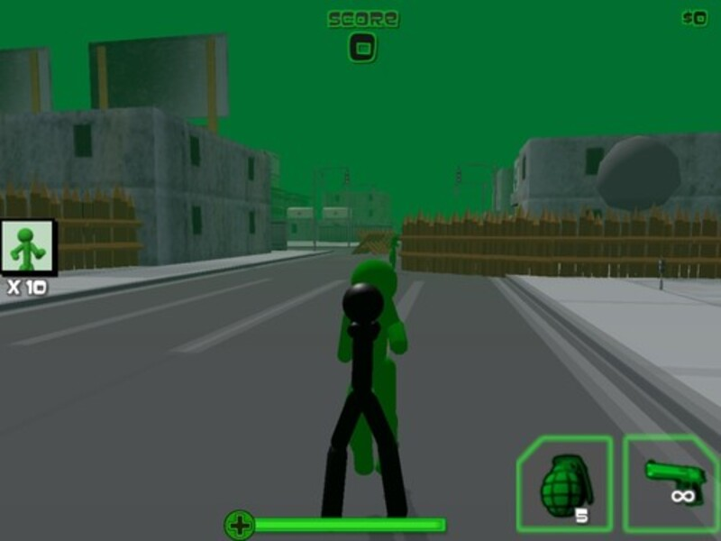 Žaidimas „Stickman Zombie“ šaudymas 3D internete
