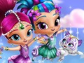 Žaidimas Shimmer ir Shine puošniai apsirengti  internete
