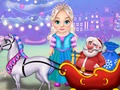 Žaidimas Little Elsa švarus kalėdinis vežimėlis  internete