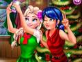 Žaidimas Ladybug ir Elsa Kalėdų asmenukė  internete