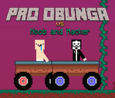 Žaidimas „Pro Obunga vs Noob“ ir „Hacker“ internete