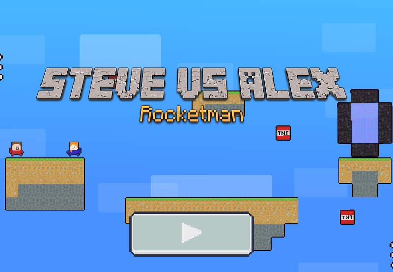Žaidimas Steve'as vs Alexas Rocketmanas internete