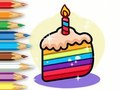 Žaidimas Spalvinimo knyga: Gimtadienio tortas  internete