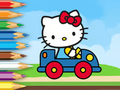 Žaidimas Spalvinimo knyga: Hello Kitty vairuojantis automobilis  internete