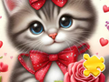 Žaidimas Dėlionė: Rose Cat  internete
