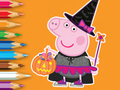 Žaidimas Spalvinimo knyga: Peppa Pig Helovinas  internete