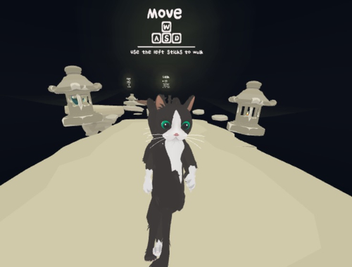 Žaidimas „Cat Warrior Parkour“ internete