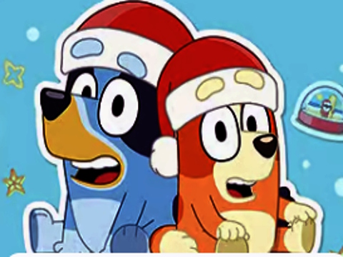 Žaidimas „Bluey Christmas Jigsaw“ internete