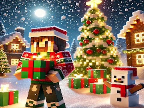 Žaidimas Minecraft Kalėdų dėlionė  internete