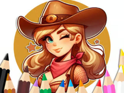 Žaidimas Spalvinimo knyga: „Cowgirl“  internete