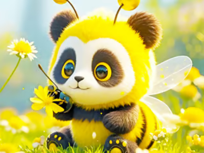 Žaidimas Dėlionės dėlionė: „Panda Bee“  internete