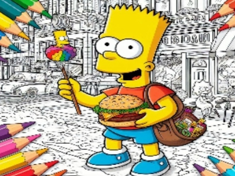 Žaidimas Grįžti į mokyklą „Simpsons“ spalvinimo knyga  internete