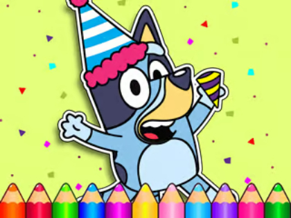 Žaidimas Spalvinimo knyga: „Bluey“ gimtadienis  internete