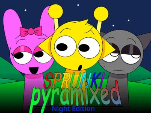 Žaidimas „Sprunki Pyramixed“: „Night Edition“  internete
