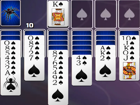 Žaidimas „Spades Spider Solitaire“  internete