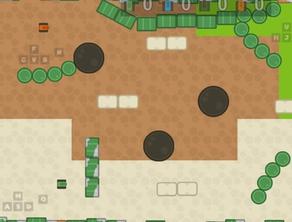 Žaidimas 1 2 3 4 žaidėjų tanko 2D žaidimas  internete