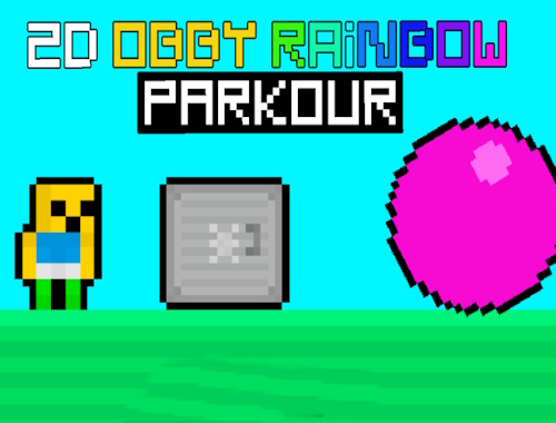 Žaidimas 2d obby vaivorykštės parkour  internete
