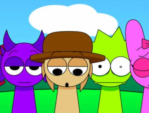 Žaidimas „Sprunki Pyramixed“ - baigtos animacijos  internete