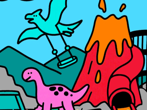 Žaidimas Spalva pagal kodą Dino parką  internete