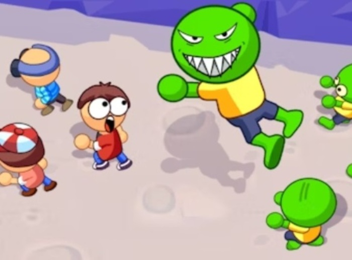 Žaidimas Zombių minia ir susijungimas  internete