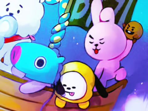 Žaidimas Dėlionės dėlionė: BT21 draugai  internete