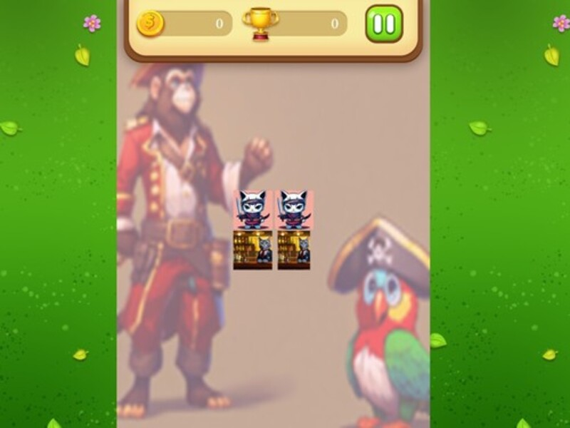 Žaidimas Piratų katės atminties atitiktis internete