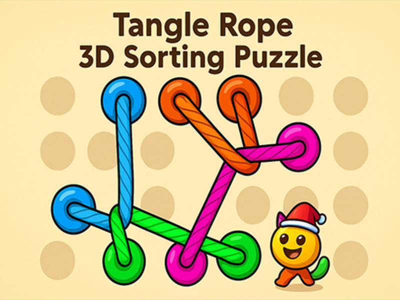 Žaidimas „Hazel Tangle“ virvė 3D: Dėlionės rūšiavimas internete