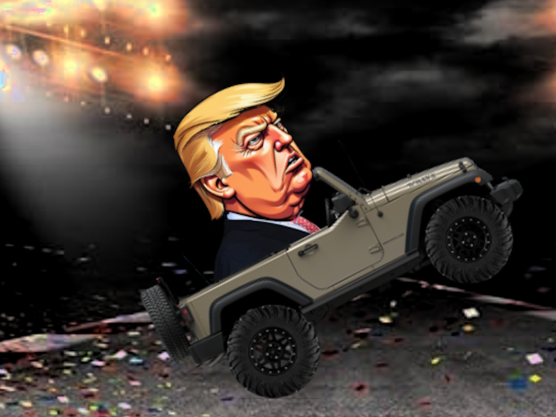 Žaidimas D.Trumpo Wheelie iššūkis internete