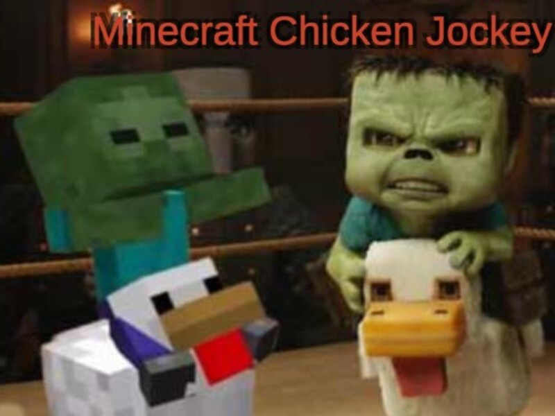 Žaidimas „Minecraft Chicken Jockey“ internete
